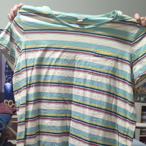 Natural Reflections Multicolor Striped Short Sleeve Tee